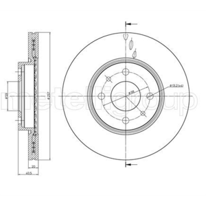 Disk točka prednji Punto / Bravo / Tipo ventilirajući / Metelli 23-0231C - Slika 1