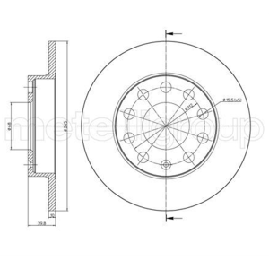 Disk točka zadnji A4 02- / Metelli 23-0748C - Slika 1